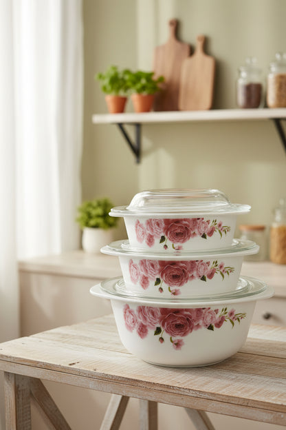 3 Pcs Casserole Set With Lids