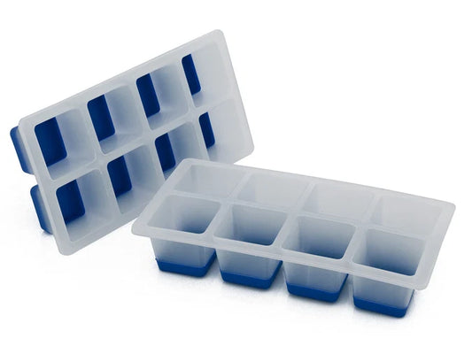 AVANTI 2x Ice Cube Trays 8 Cup Pop Release Set BLUE