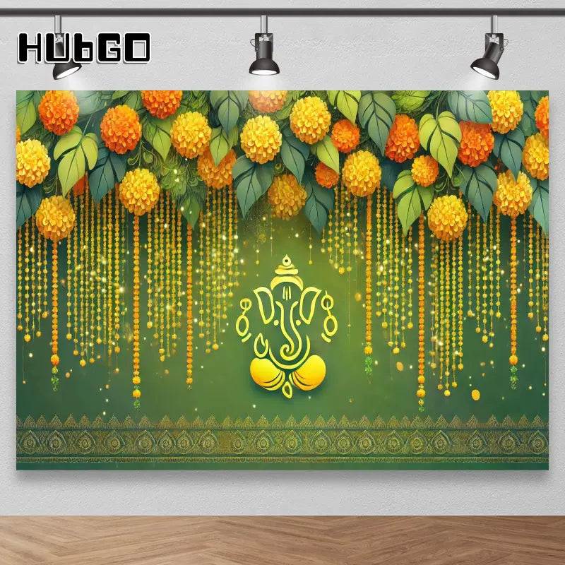 Traditional Ganesha Festival Backdrop NO 6