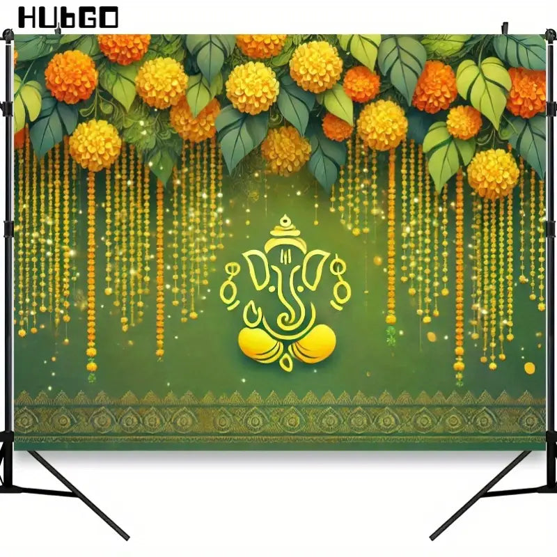Traditional Ganesha Festival Backdrop NO 6