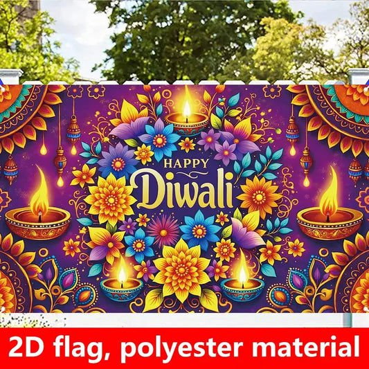 1pc Extra Large Diwali Decoration Flag No-A