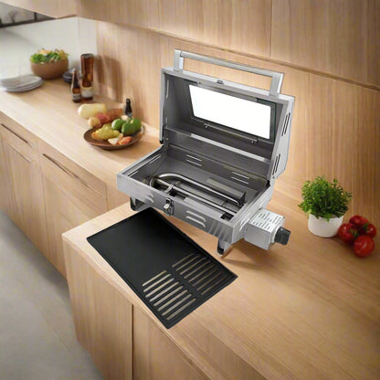 Hooded BBQ & Window, Stainless Steel Barbeque - Gas Barbecue Grill