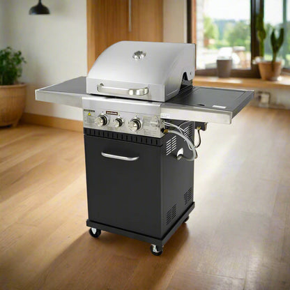 2 Burner Gas BBQ & Side Burner - Hooded Barbeque - Barbecue Grill