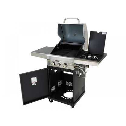 2 Burner Gas BBQ & Side Burner - Hooded Barbeque - Barbecue Grill