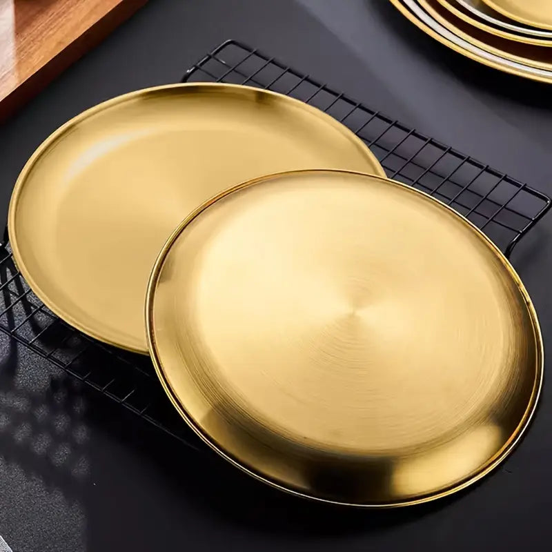 Thickened Stainless Steel Dessert Plates 6pcs