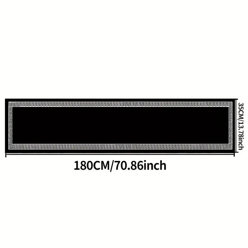 1pc Black and White Striped Polyester Table Runner