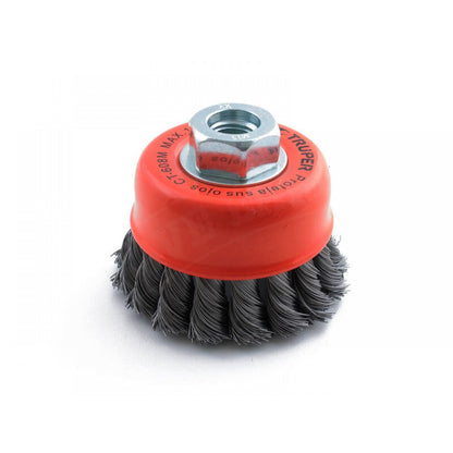 TRUPER 3" Knotted Wire Cup Brush - Medium Wire