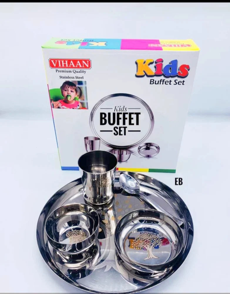 Vihaan Premium Quality Kids buffet set (steel) 5pcs