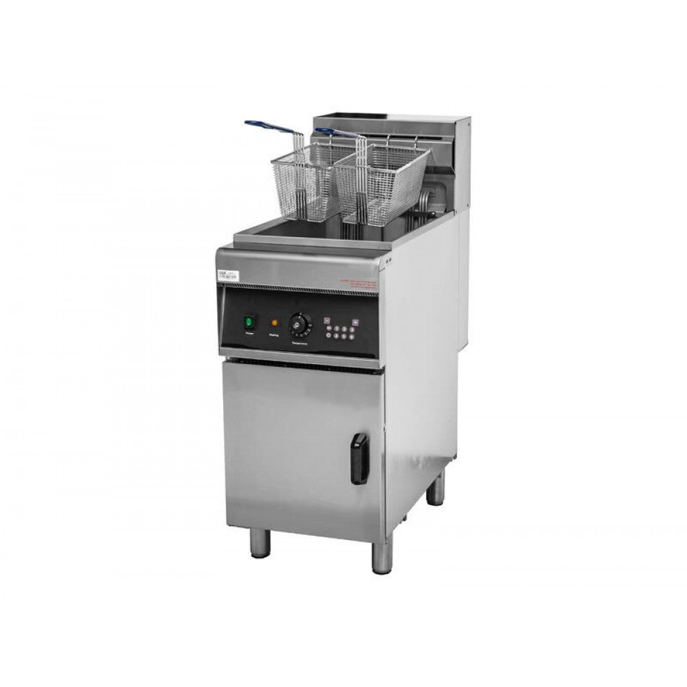 28L Commercial Single Vat Deep Fryer with 2 Fry Baskets - 415V / 18kW