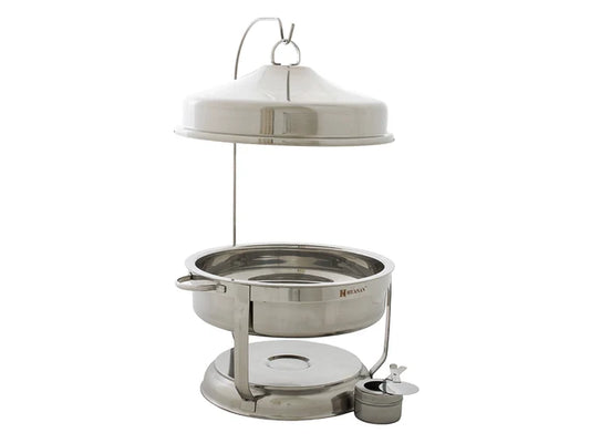 8L Round Chafing Dish Food Warmer, Commercial Kitchen Stainless Steel Bain Marie