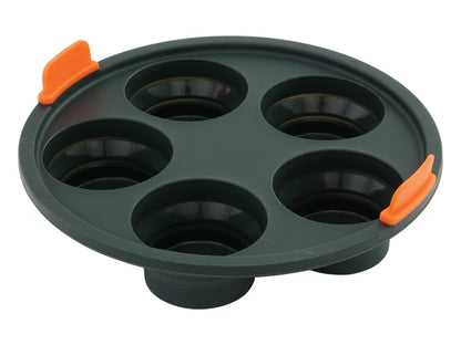 5 Cup Muffin Tray Air Fryer Insert - 21cm Round Collapsible Silicone