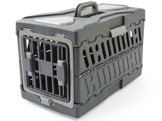 Collapsible Plastic Pet Carrier 55cm x 32cm x 36cmH
