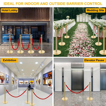 Golden Welcome Pillars,  Matched with Red Velvet Ropes