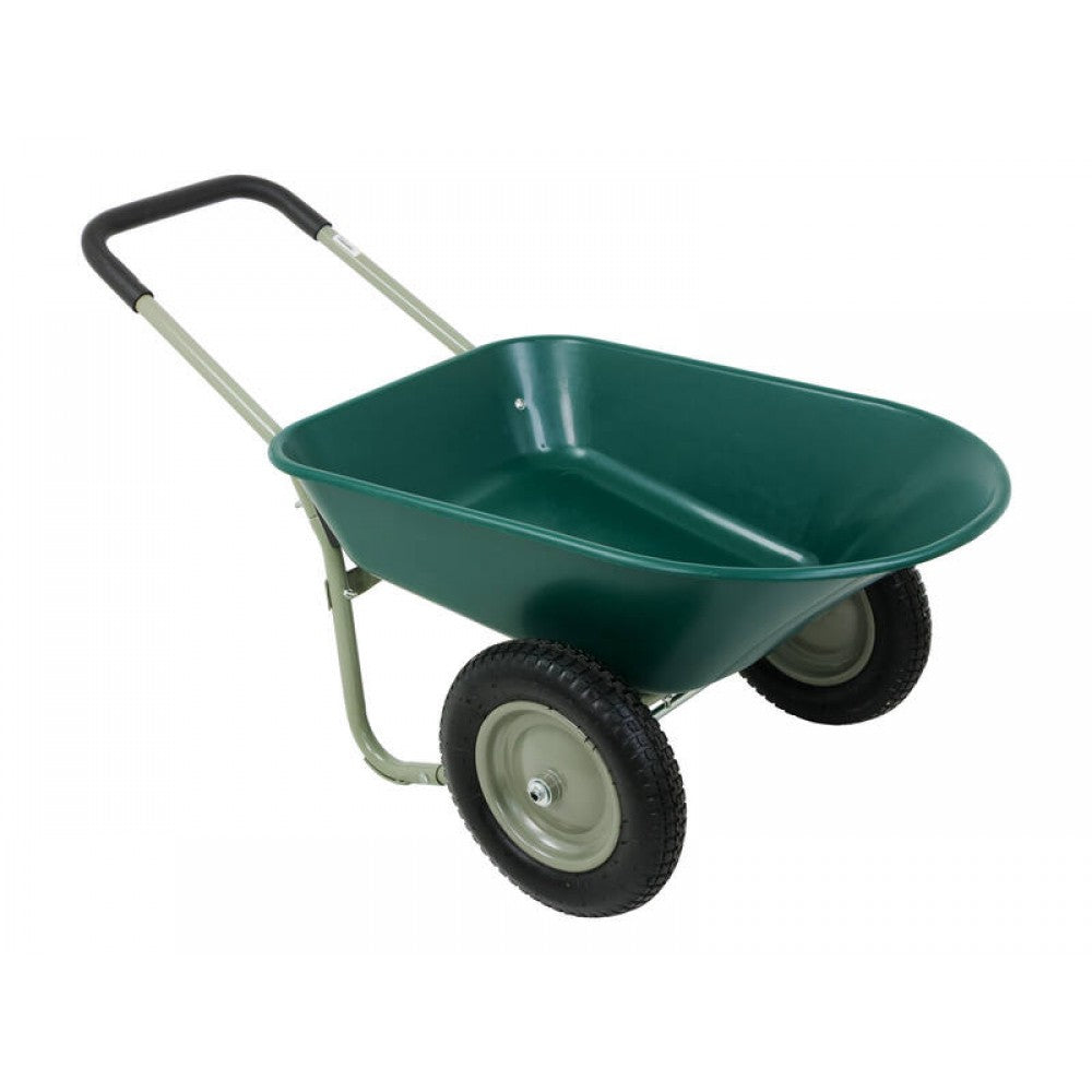 66L Wheelbarrow with Heavy Duty Plastic Tray & 2 Wheels - 150kg Load