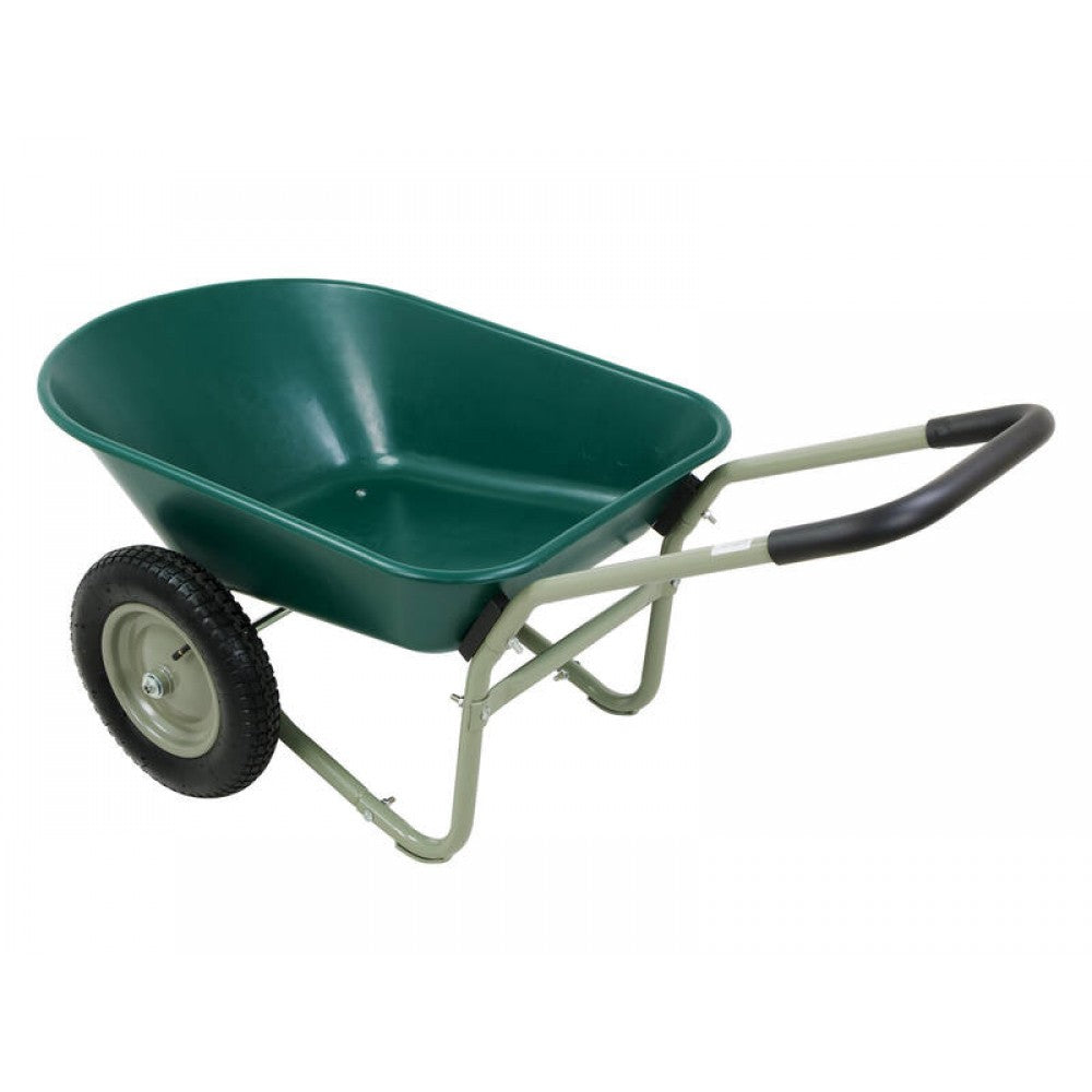 66L Wheelbarrow with Heavy Duty Plastic Tray & 2 Wheels - 150kg Load