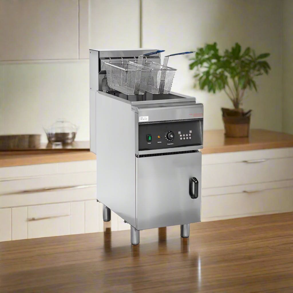 28L Commercial Single Vat Deep Fryer with 2 Fry Baskets - 415V / 18kW