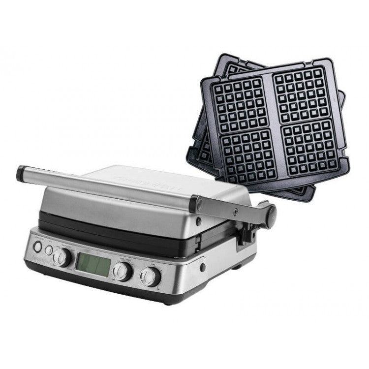 Panini Press Contact Grill & Waffle Plates - 1800W - Stainless Steel