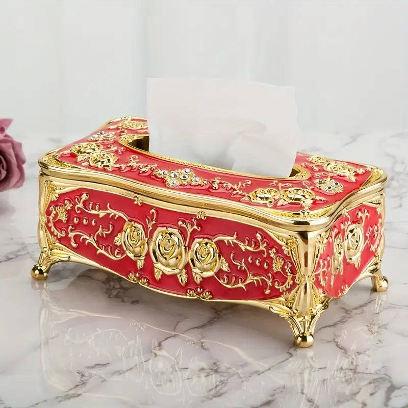 Pretty Tissue Box Rose Embossed Tissue Box, Luxurious Elegant Design Tissue Holders – Big ...