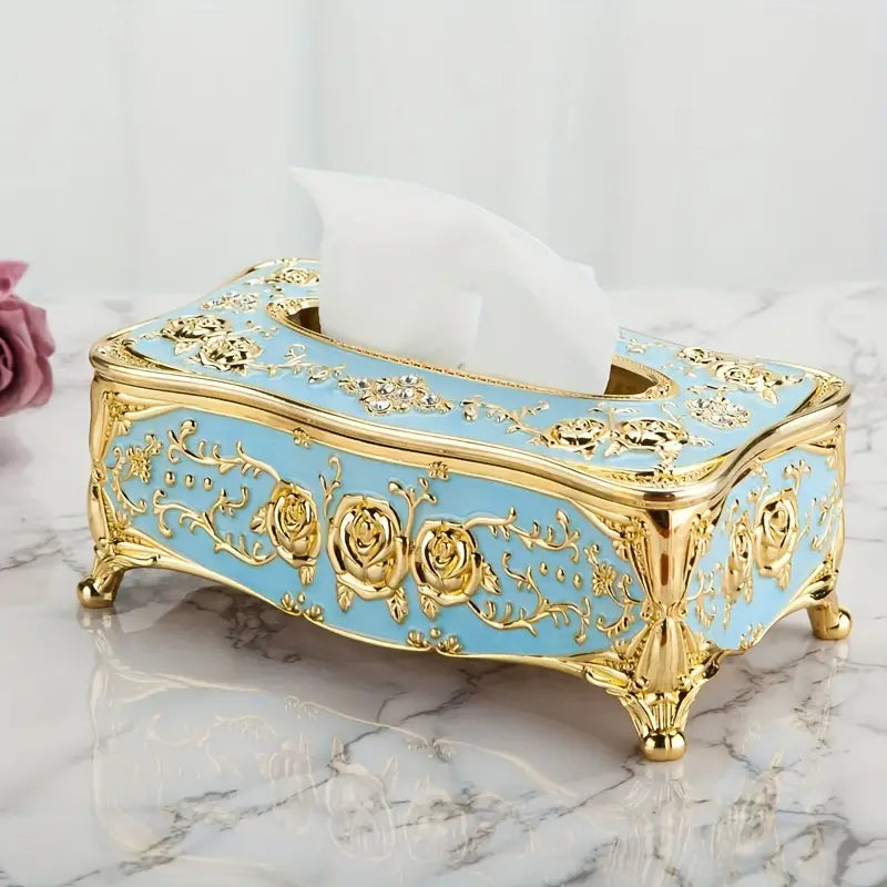Pretty Tissue Box Rose Embossed Tissue Box, Luxurious Elegant Design Tissue Holders – Big ...