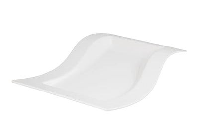 Large Rectangle Melamine Platter White - Wavy 57cm / 22.5"
