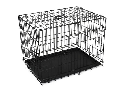 76cm Folding Crate Pet Cage with Floor Tray Black 76cmx52x58cm
