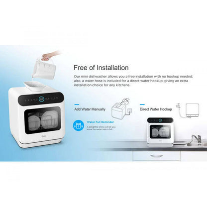 Mini Dishwasher | 5L Tank / Portable / No Install | MIDEA Benchtop Dishwashers