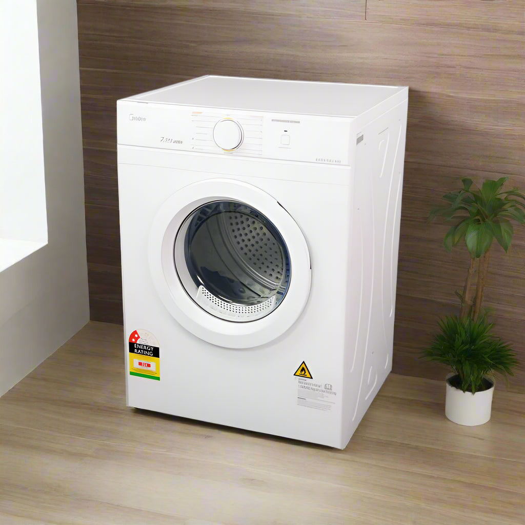 7kg Rear Venting Tumble Dryer with Exhaust Duct - White - MIDEA