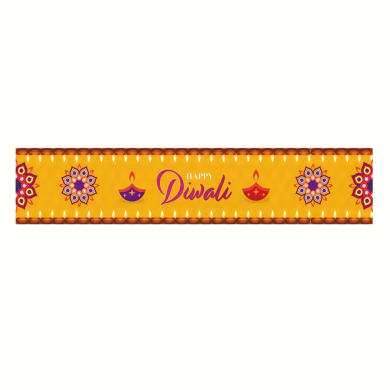 1pc Vibrant Diwali Polyester Table Runner
