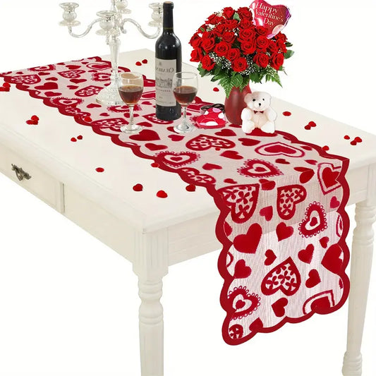 Valentines Day Lace Table Runner