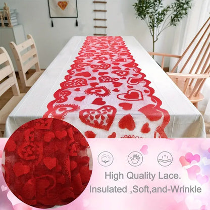 Valentines Day Lace Table Runner