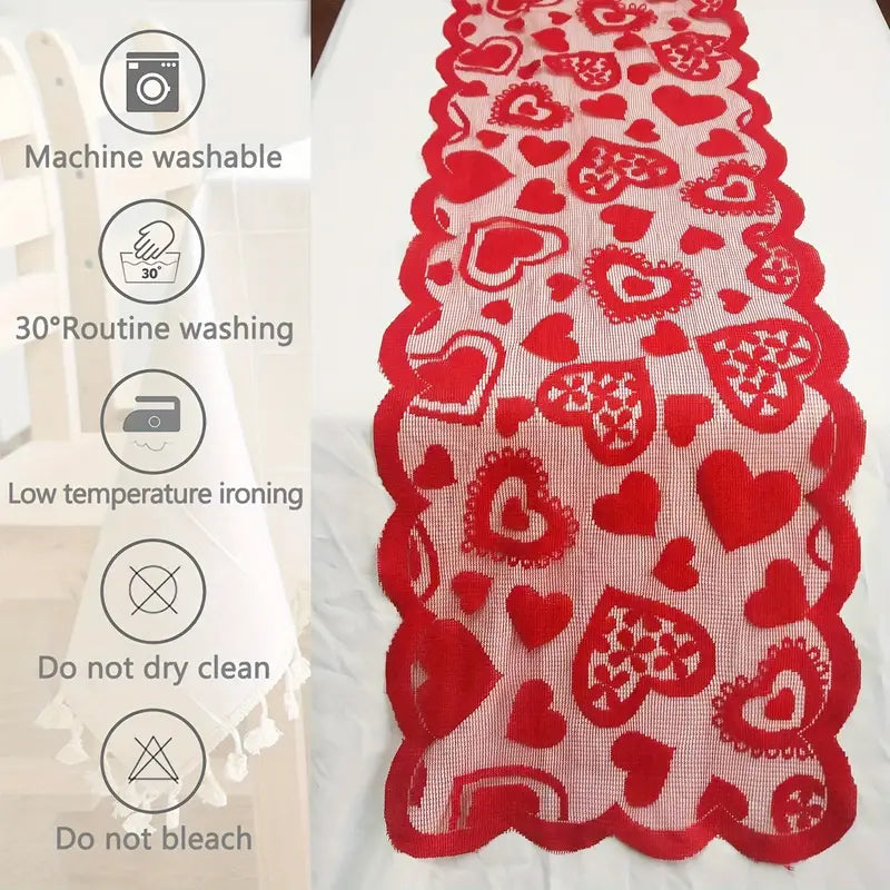 Valentines Day Lace Table Runner