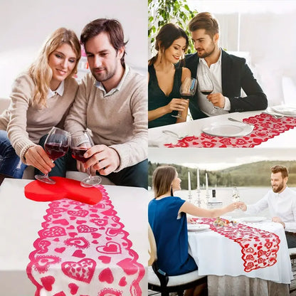 Valentines Day Lace Table Runner