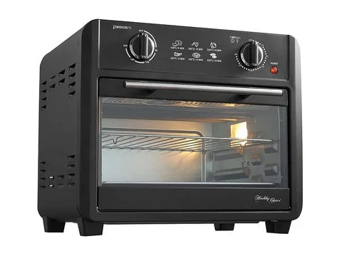 23L Air Fryer Oven with 3 Accessories to Bake & Cook - Black