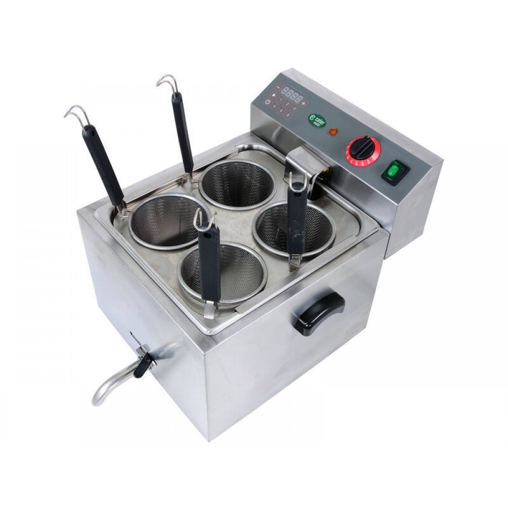 10L Electric Noodle & Pasta Cooker - 4 Serving Baskets - 3.25kW