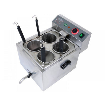 10L Electric Noodle & Pasta Cooker - 4 Serving Baskets - 3.25kW