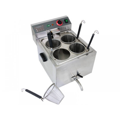 10L Electric Noodle & Pasta Cooker - 4 Serving Baskets - 3.25kW