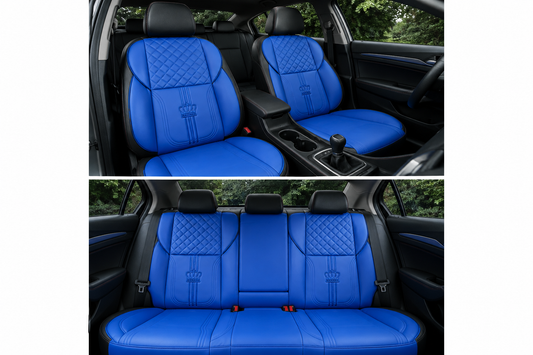 Leather Car Seat Covers - Blue