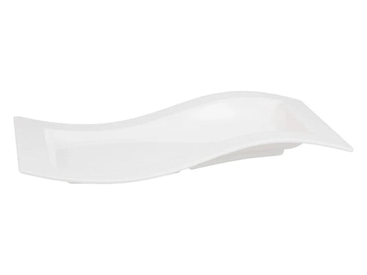 Large Rectangle Melamine Platter White - Wavy 57cm / 22.5"