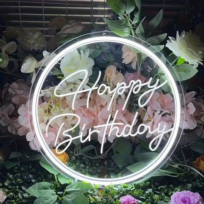 Happy Birthday-USB-Powered LED Neon Sign
