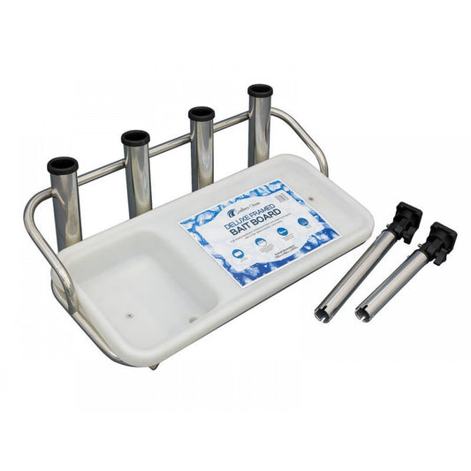 73cm Deluxe Framed Bait Board & Sink + 4x Rod Holders + 2x Brackets, Baitboards