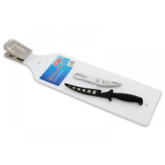 Fish Filleting Set with Board, Clamp, Knife & Scaler
