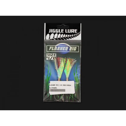 Flasher Rig Size 4/0 2x Fishing Hooks 40lbs RED/GREEN