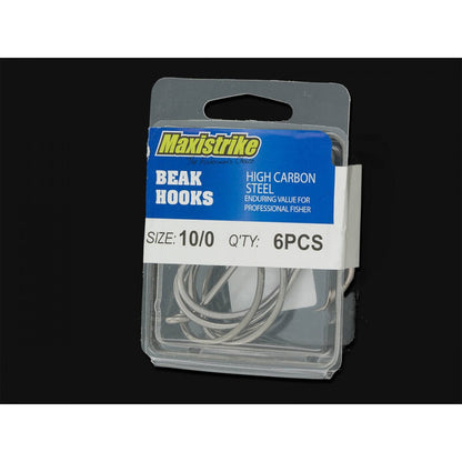 Fishing Hooks Black Beak Size 10/0 6Pcs