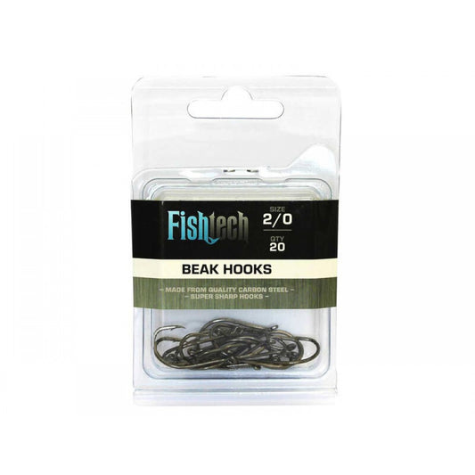 Black Beak Fishing Hooks - Size 2/0 - Pack of 20 - FISHTECH