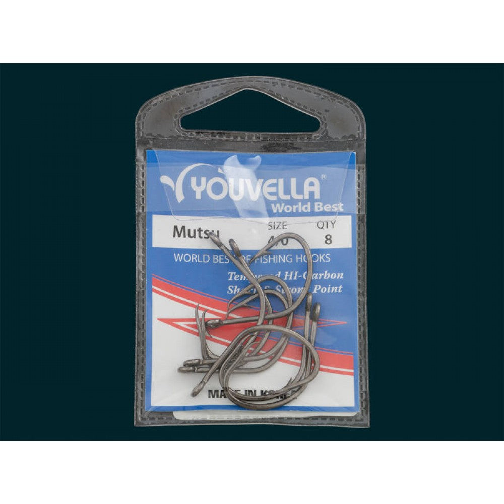 Mutsu Fishing Hooks - Size 4/0 - Pack of 8 - YOUVELLA