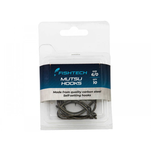 Mutsu Fishing Hooks - Size 6/0 - Pack of 10 - FISHTECH