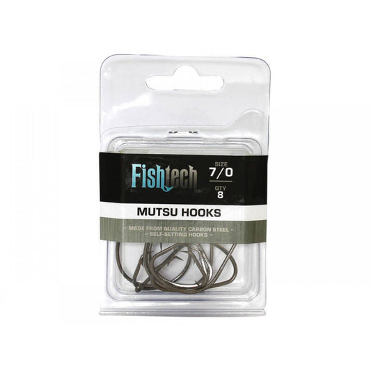Mutsu Fishing Hooks - Size 7/0 - Pack of 8 - FISHTECH