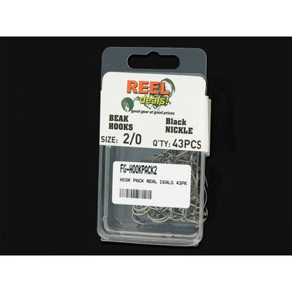Fishing Hooks Black Beak Size 2/0 43Pcs