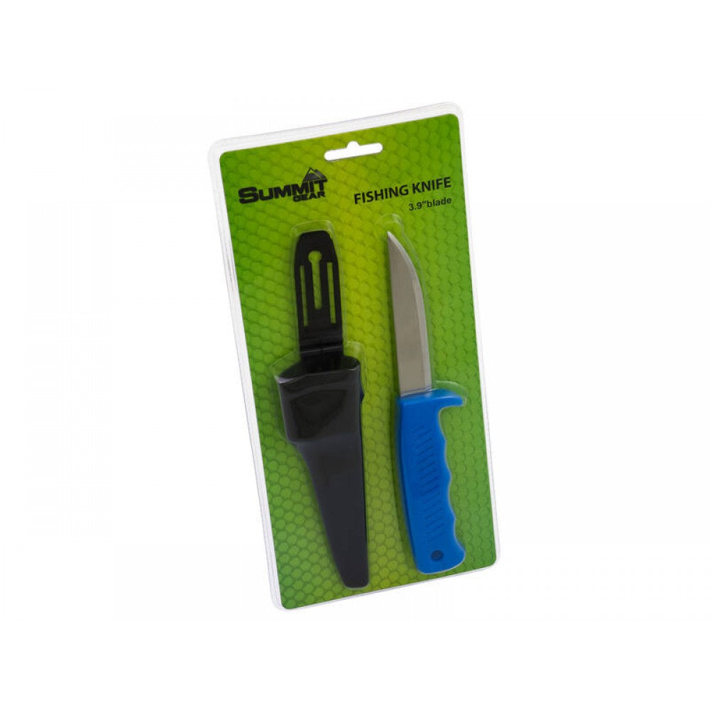 Fishing Bait Knife - 3.9" (10cm) Stainless Steel Blade & Plastic Sheath