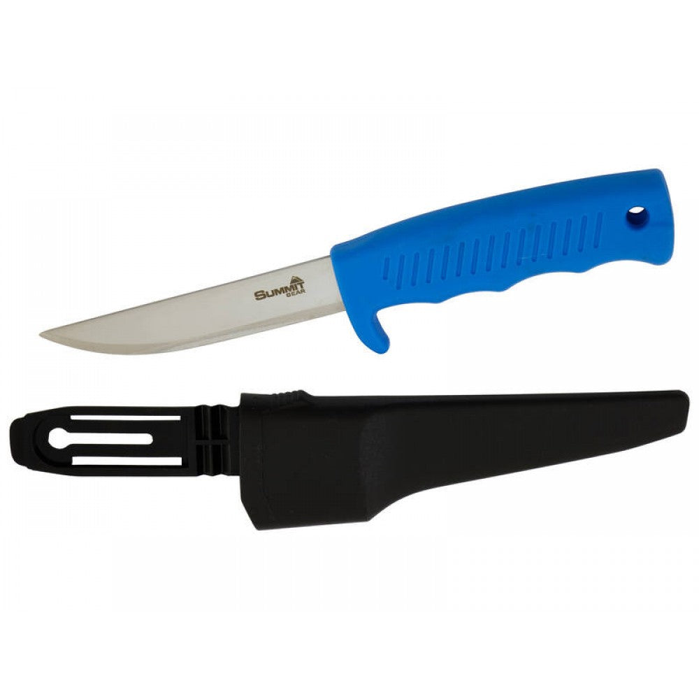 Fishing Bait Knife - 3.9" (10cm) Stainless Steel Blade & Plastic Sheath